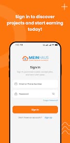 MeinHaus Pro contractor dashboard screen